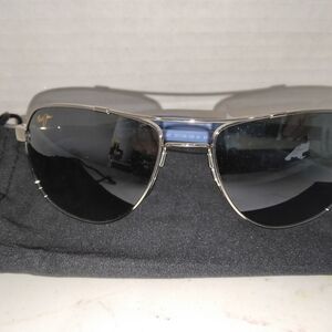Maui Jim Guardrails MJ 327-17 aviator sunglasses with a silver frame and Neutral